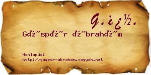 Gáspár Ábrahám névjegykártya